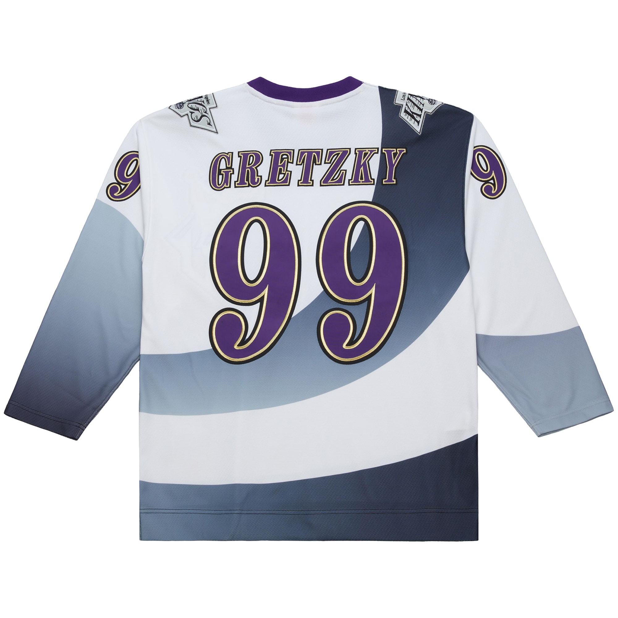 Wayne Gretzky Los Angeles Kings Mitchell & Ness Big & Tall 1995-96 Blue Line 2.0 Jersey – White Clowdercats