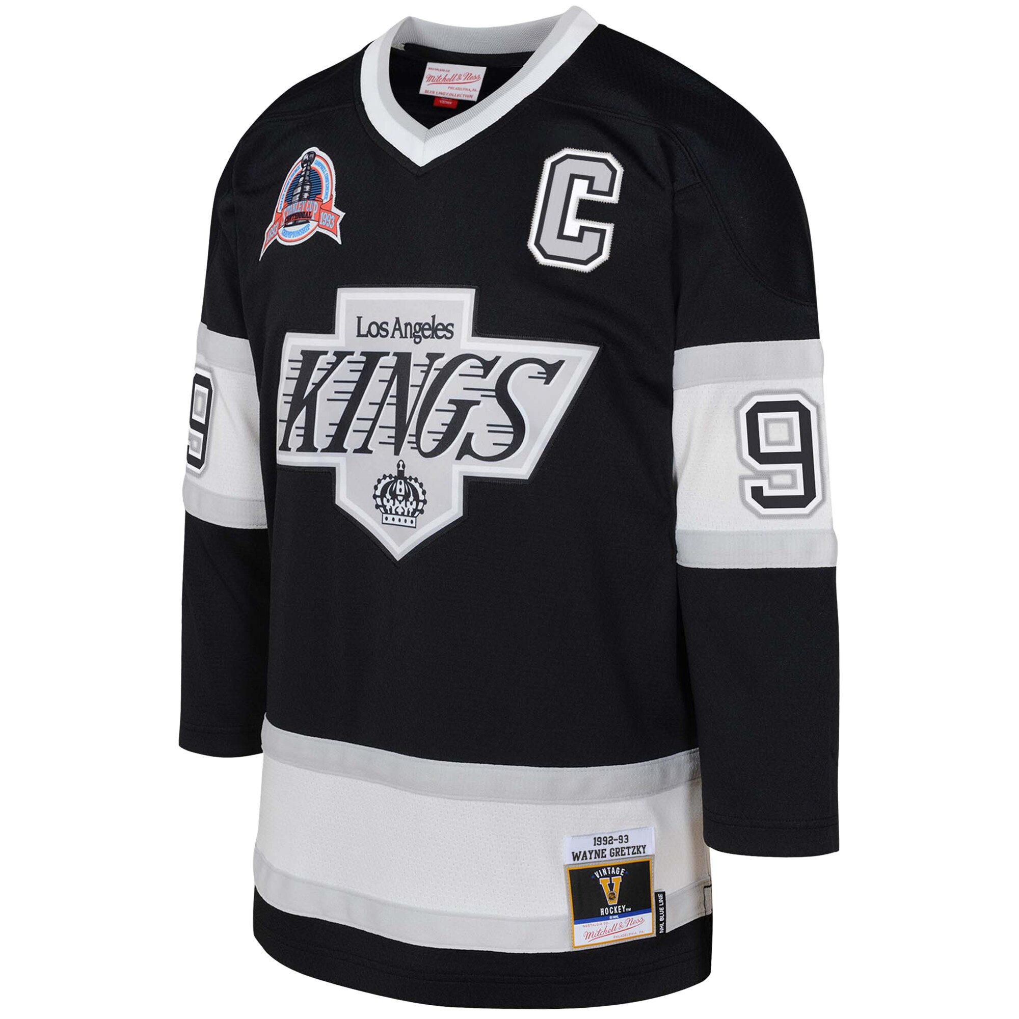 Wayne Gretzky Los Angeles Kings Mitchell & Ness Youth 1992/93 Captain Patch Power Play Player Jersey – Black Clowdercats