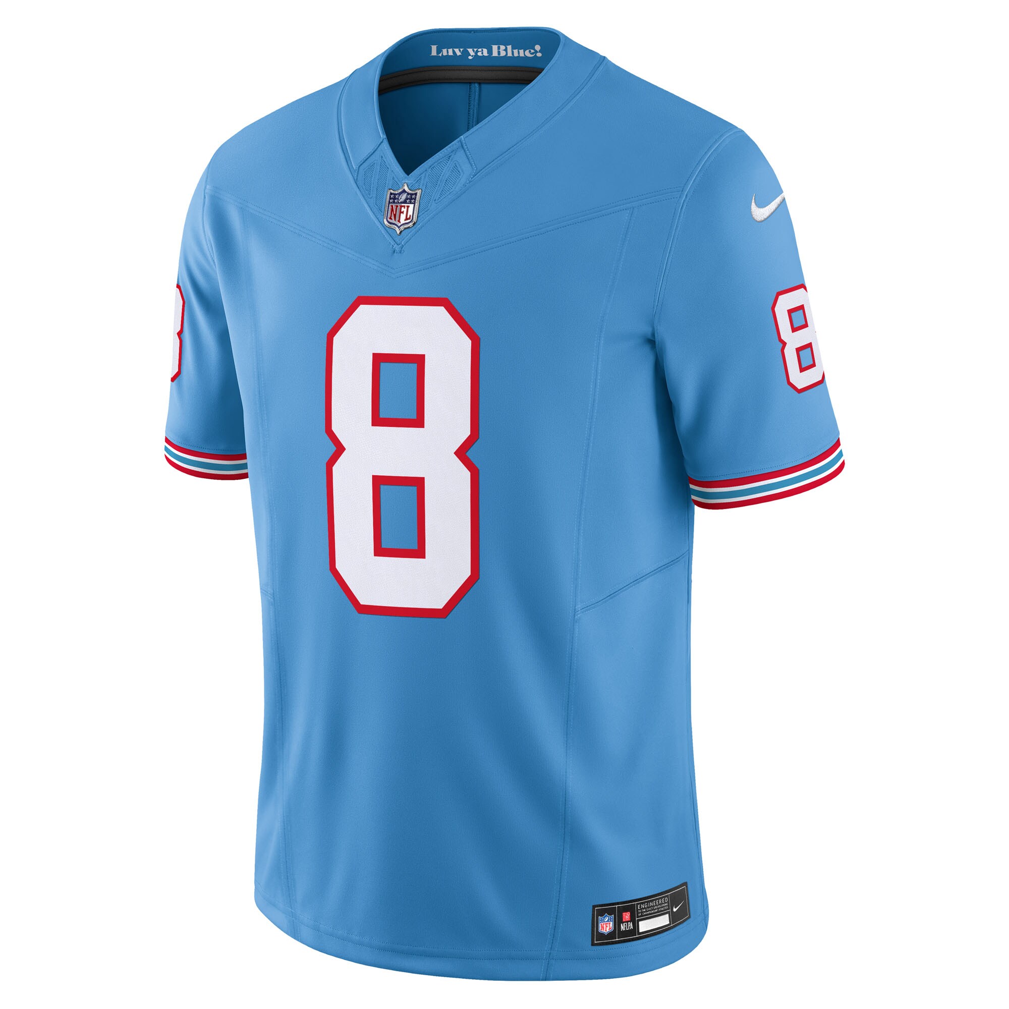 Will Levis Tennessee Titans Nike Alternate Oilers Throwback Vapor F.U.S.E. Limited Jersey – Light Blue Clowdercats