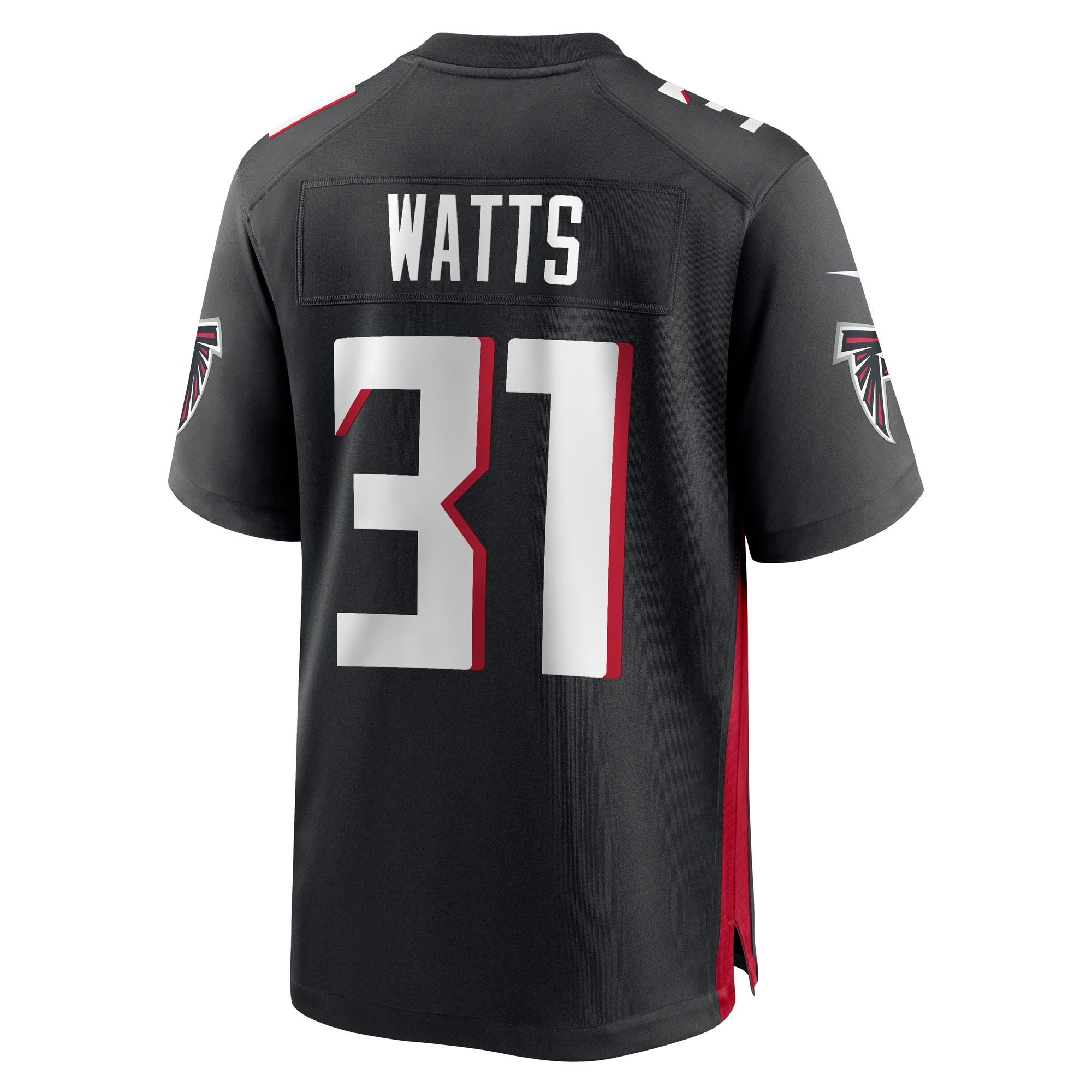 Xavier Watts Atlanta Falcons Nike Team Game Jersey – Black Clowdercats